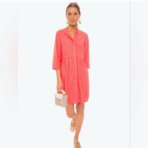 TUCKERNUCK Royal Shirt Dress in Coral - Medium